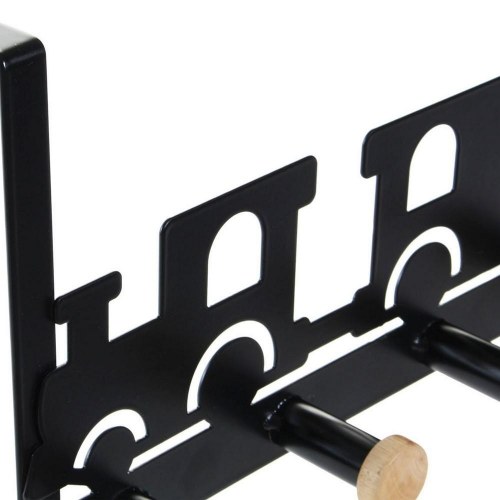 Knagerække til dør - Tog, hvid/sort, metal & træ, 28,5 × 8,5 × 16,5 cm (2 stk)