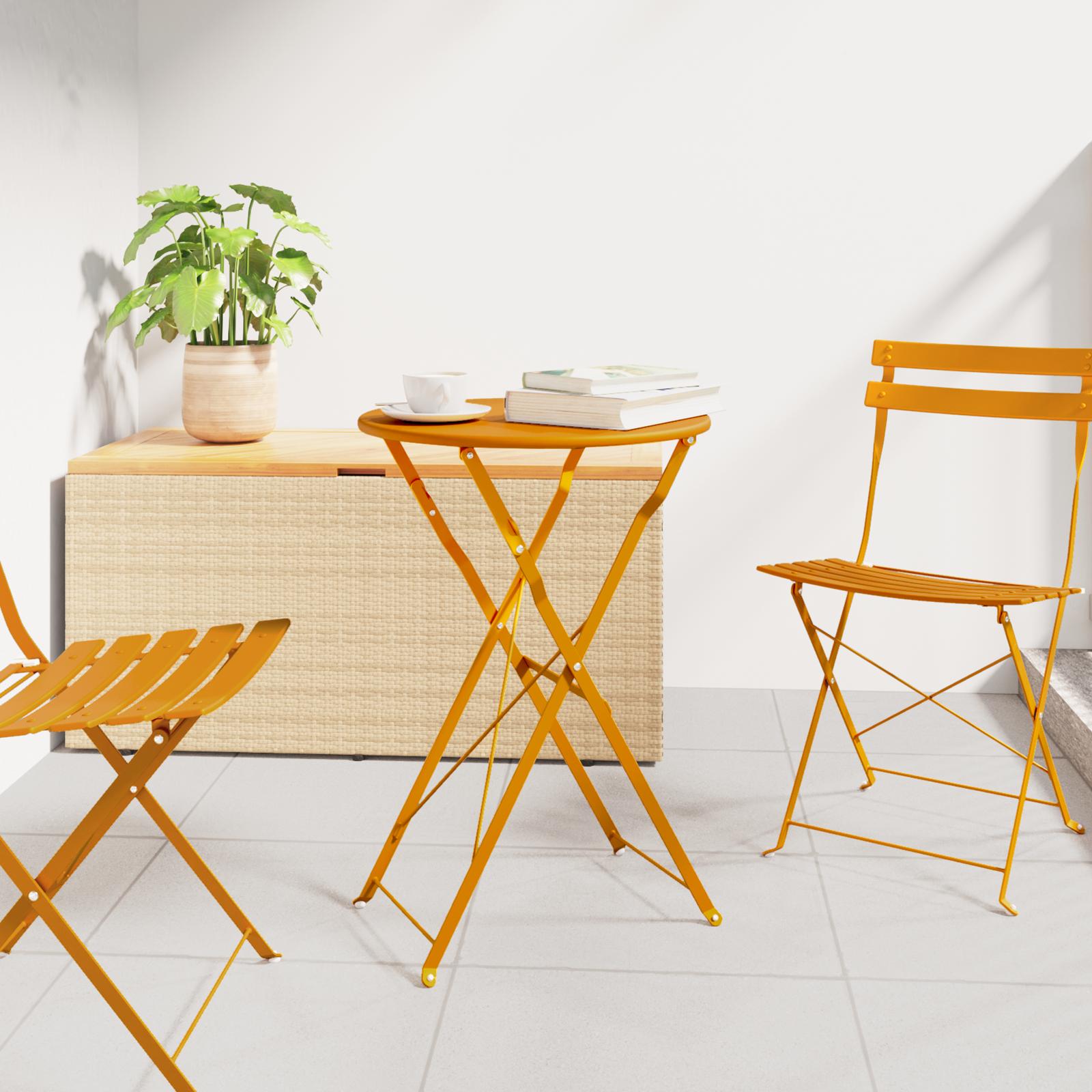 Bistrobord Sennepsgul Ø 50 x 71 cm Pulverlakeret stål