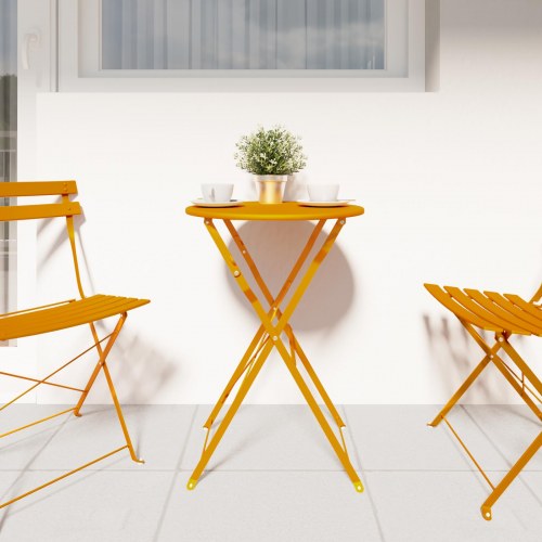 Sammenfoldeligt Bistrobord Sennepsgul Ø50x71 cm Pulverlakeret Stål