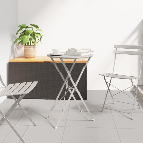 Sammenfoldeligt Bistrobord Beige Ø50x71 cm Pulverlakeret Stål