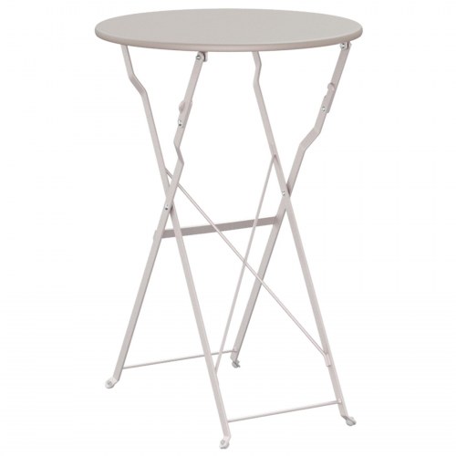 Sammenfoldeligt Bistrobord Beige Ø50x71 cm Pulverlakeret Stål