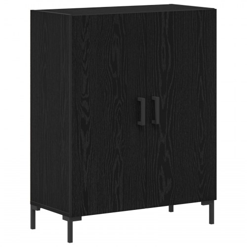 Sideboard med Væghylde Sort Eg Ingeniørtræ