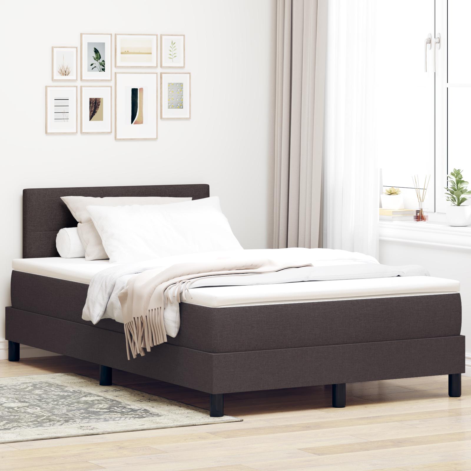 Boxmadras Med Topmadras Med Madras Mørk Brun 120 X 190 Cm Stof