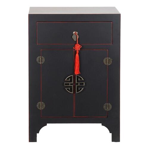 Natbord Gran Rød Sort Træ MDF 45 x 34 x 66 cm