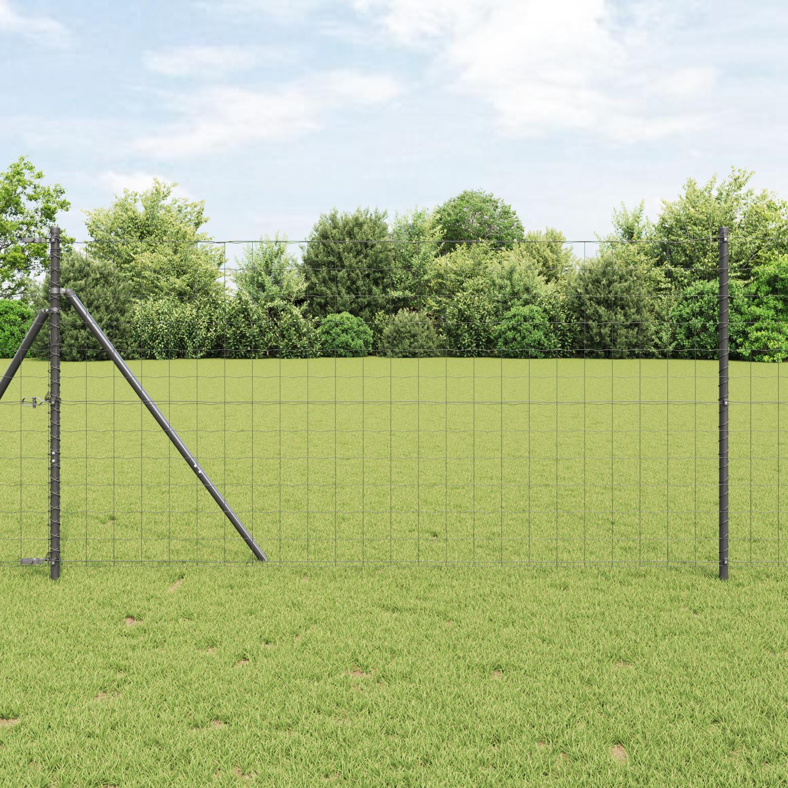 Euro hegn i grå 1,4 × 10 m - PVC-belagt jern