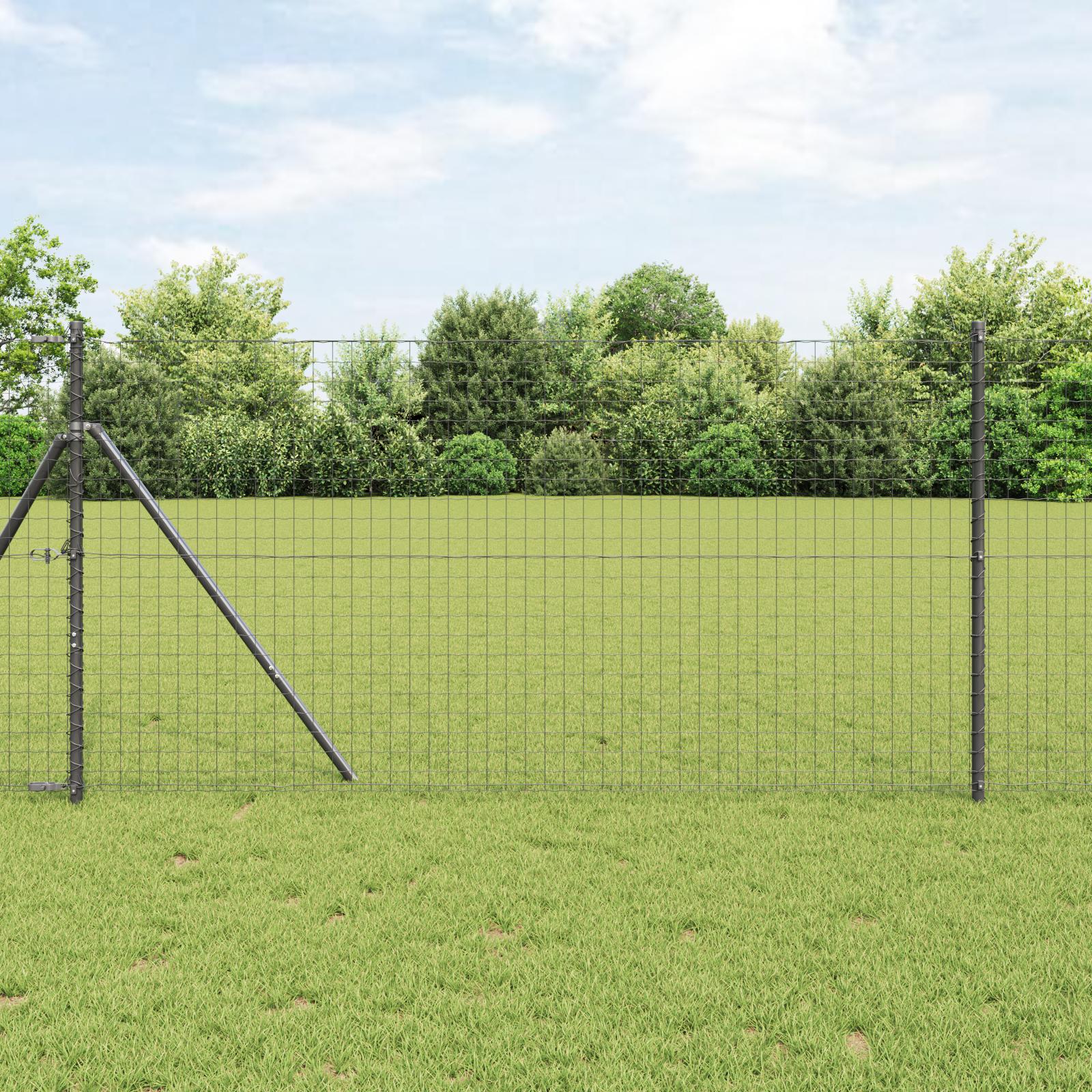 Euro hegn i grå 1,2 × 25 m - PVC-belagt jernnet