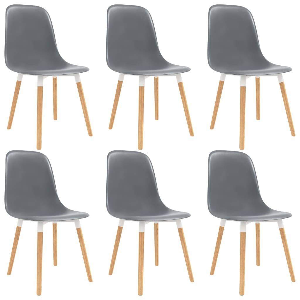 Spisebordsstole 6 stk. plastik grå