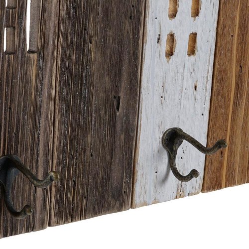Knagerække til væg - Huse, metal & paulownia, 91 x 9,5 x 29,5 cm
