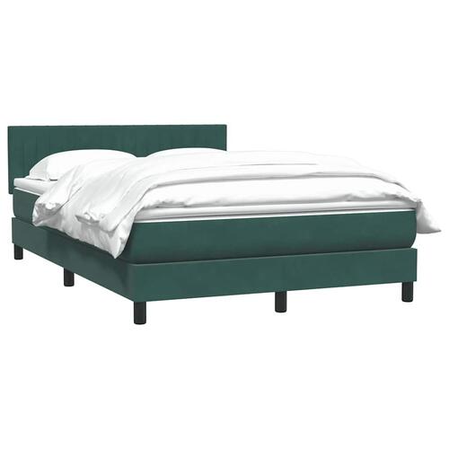 Kontinentalseng med madras 140x210 cm fløjl mørkegrøn