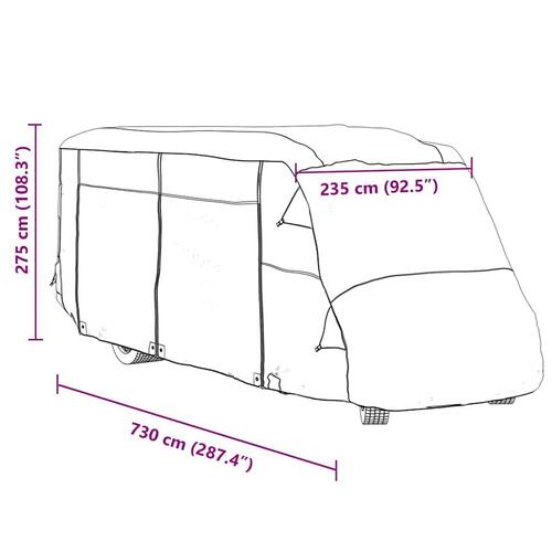 Autocamperovertræk 730x235x275 cm ikke-vævet stof grå