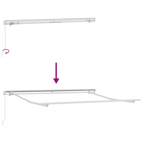 Utrækkelig Markise Sort 350 x 250 cm Stof