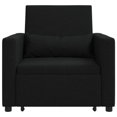 Enkelt Sofa Seng med hjul Sort 90 x 165 x 87 cm Stof