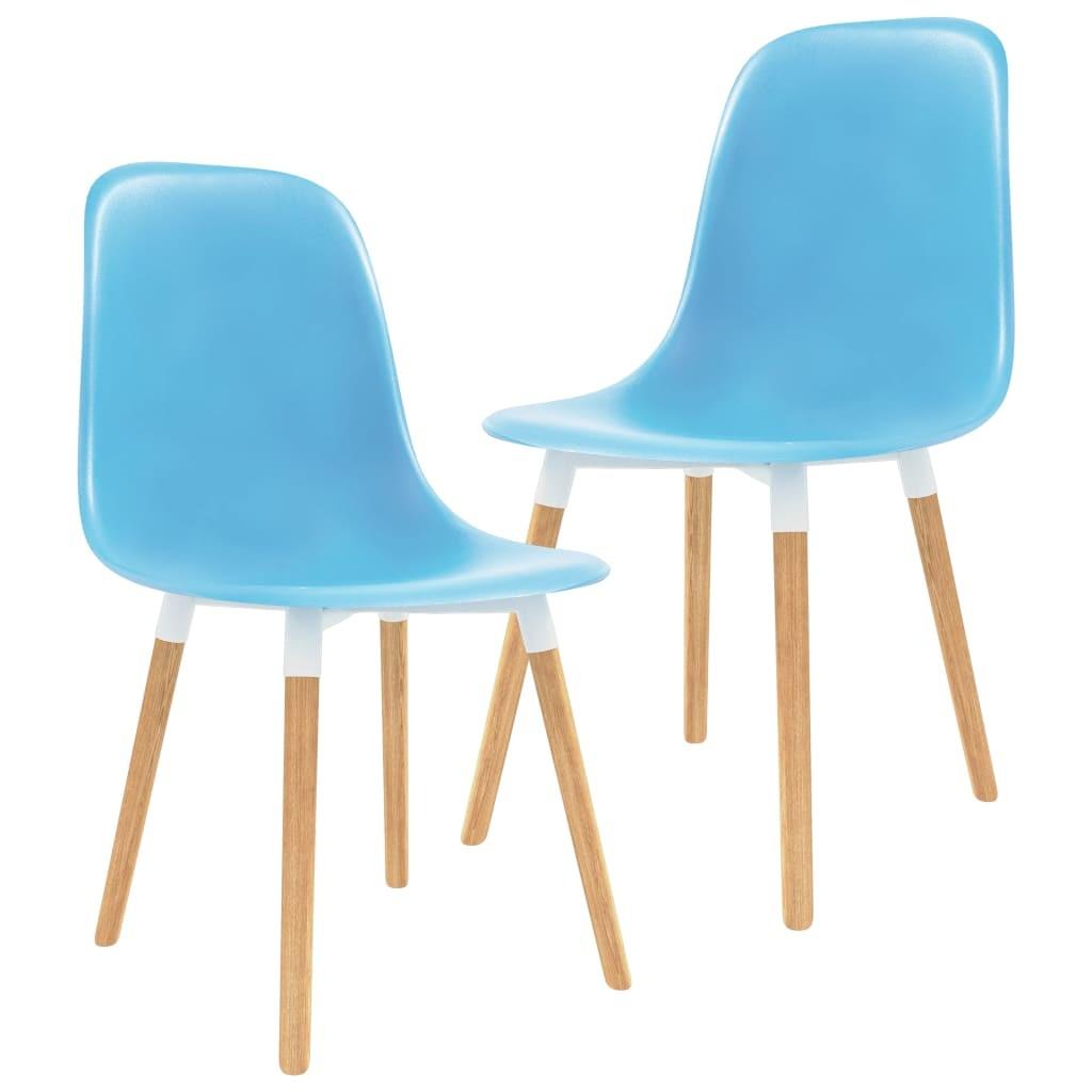 Spisebordsstole 2 stk. plastik blå