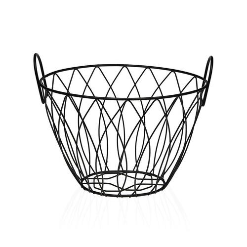 Frugtskål Versa Sort Metal Stål 19,5 X 21,5 X 28,5 CM