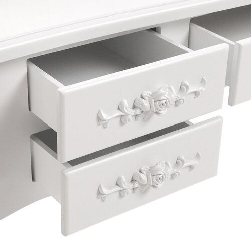 Versa sminkebord med taburet - hvid, træ/MDF, 40 × 144 × 90 cm