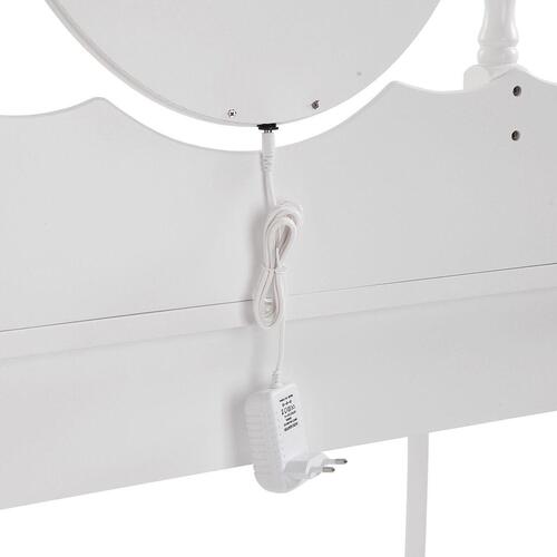 Versa sminkebord med taburet - hvid, træ/MDF, 40 × 144 × 90 cm