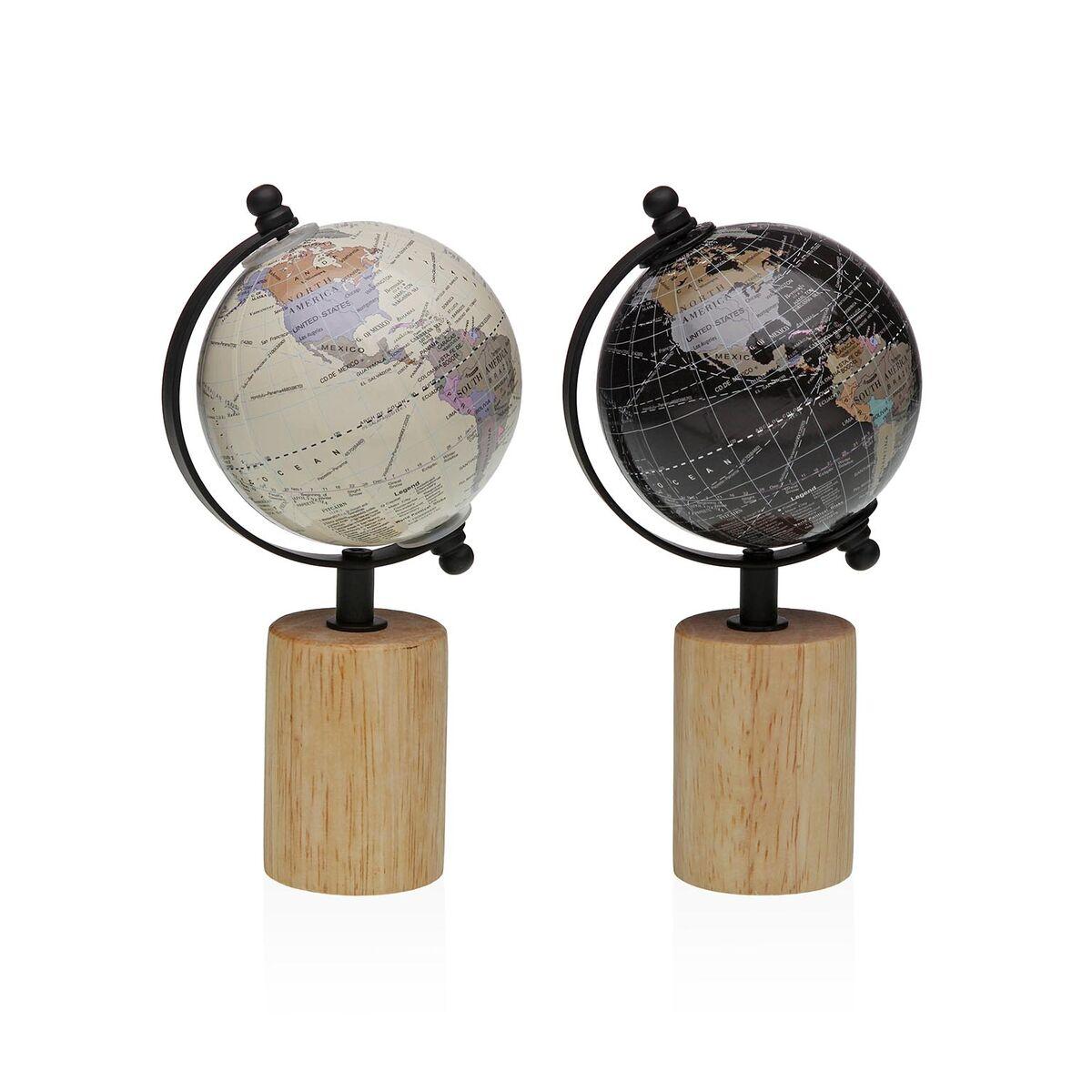 Versa globus på træfod - metal & MDF, 23,5 cm