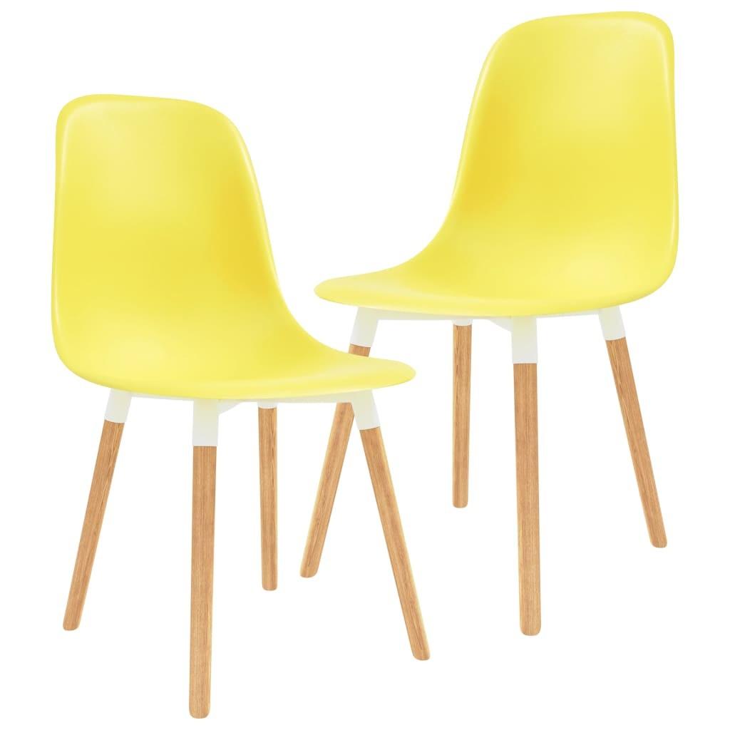 Spisebordsstole 2 stk. plastik gul