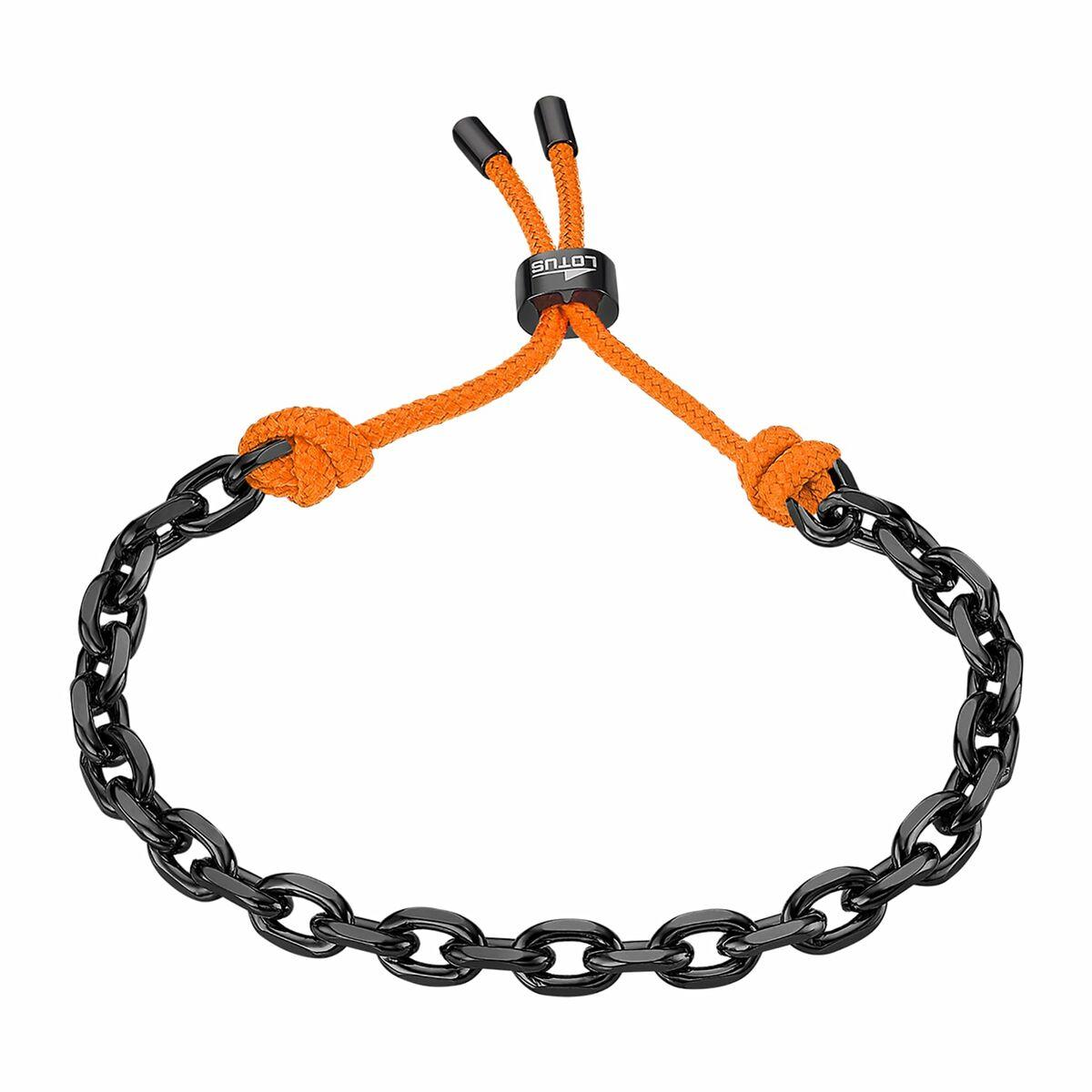 Lotus LS2375-2/4 unisex armbånd - sort kæde og orange snor