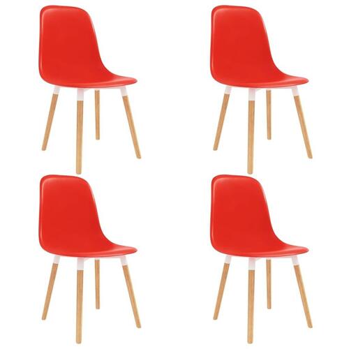 Spisebordsstole 4 stk. plastik rød