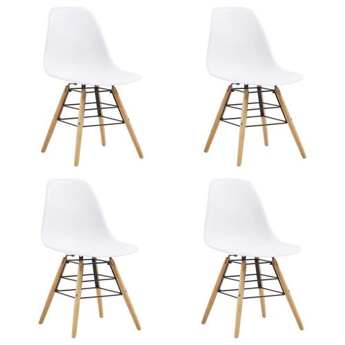 Spisebordsstole 4 stk. plastik hvid
