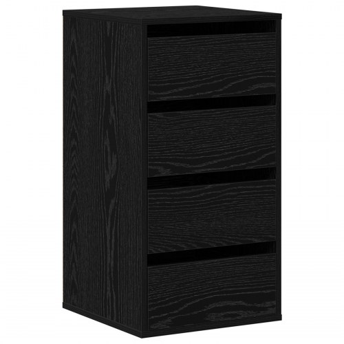 Hjørneskuffer Sort Eg 40x41x76 cm Konstrueret Træ