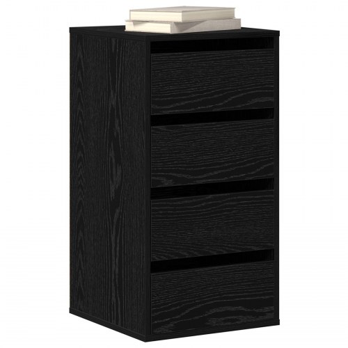 Hjørneskuffer Sort Eg 40x41x76 cm Konstrueret Træ