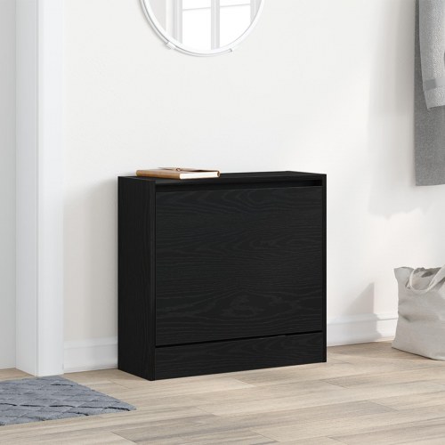 Skoskab Sort Eg 60x21x57 cm Konstrueret Træ