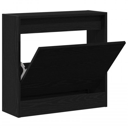 Skoskab Sort Eg 60x21x57 cm Konstrueret Træ