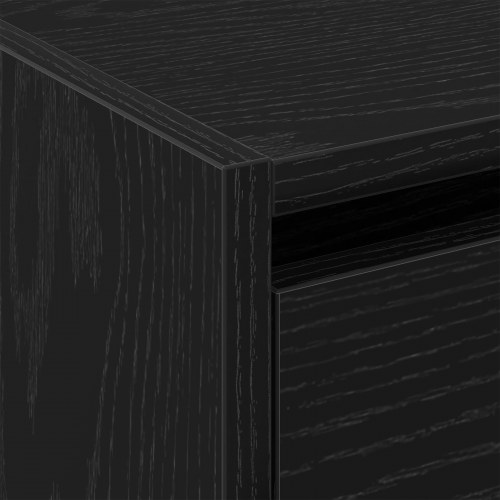 Skoskab Sort Eg 60x21x57 cm Konstrueret Træ