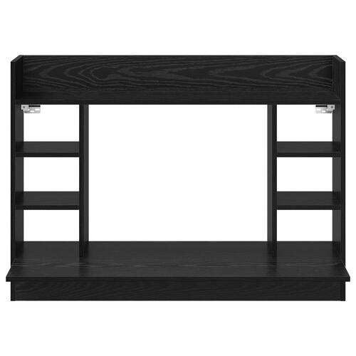 Væghængt skrivebord sort eg 105x48x75 cm konstrueret træ