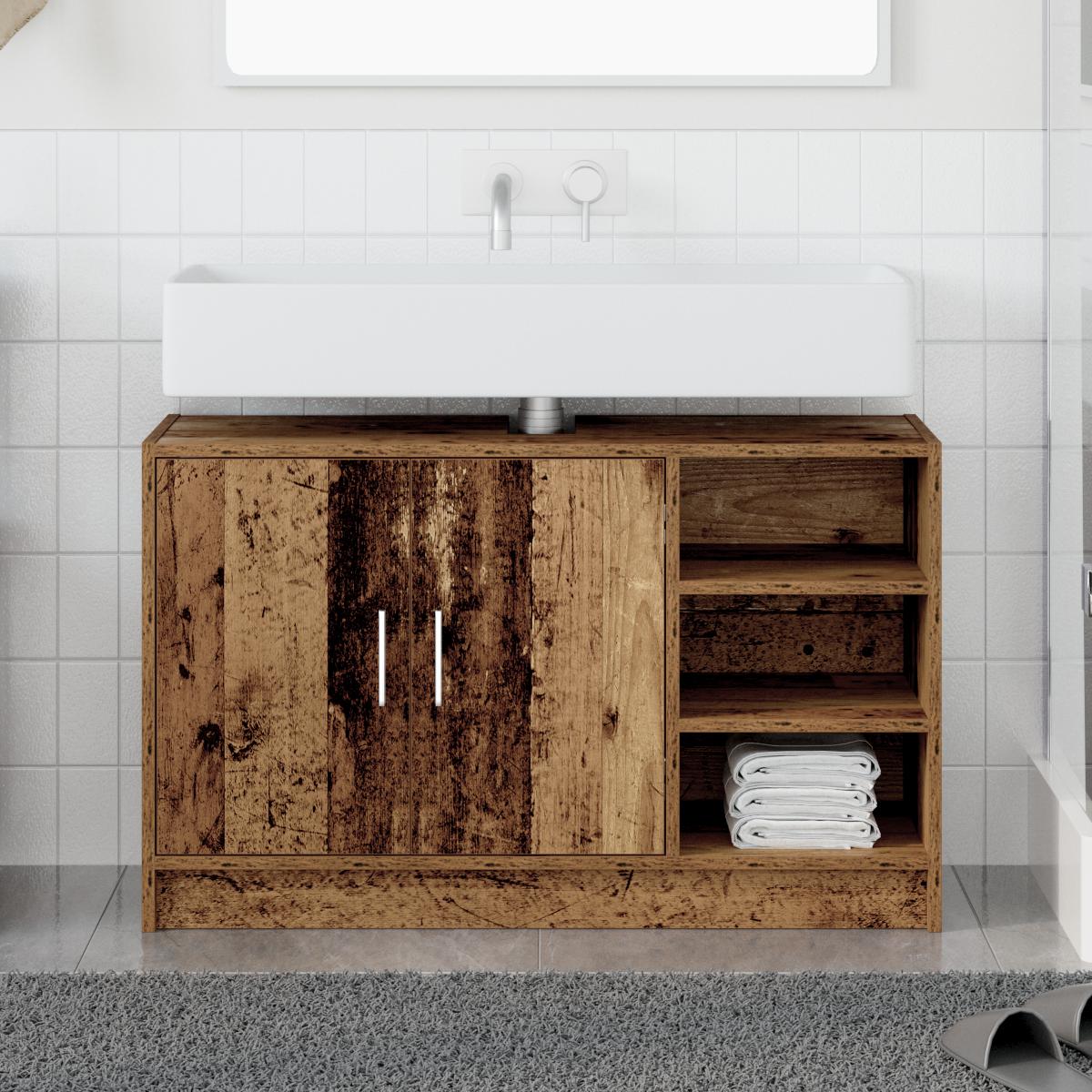 Badeværelsesskab Gammelt træ 90 x 29 x 55 cm Konstrueret træ