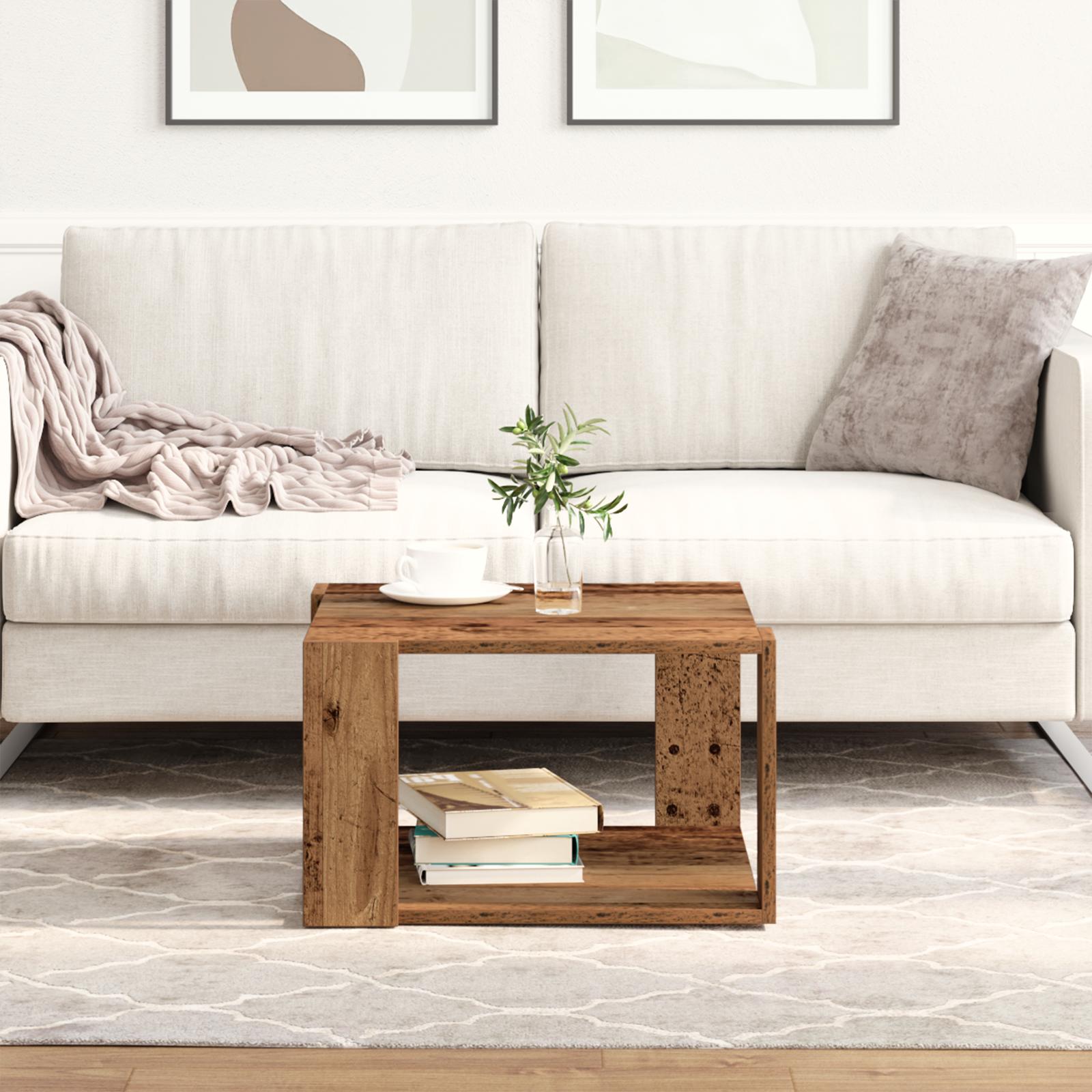 Sofabord Gammelt træ 51.5 x 51.5 x 30 cm Konstrueret træ