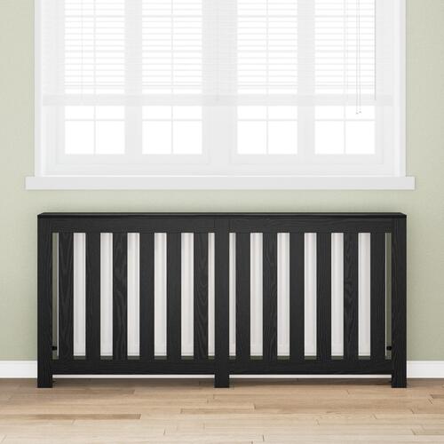 Radiator dække sort eg 175x20x82 cm ingeniørtræ
