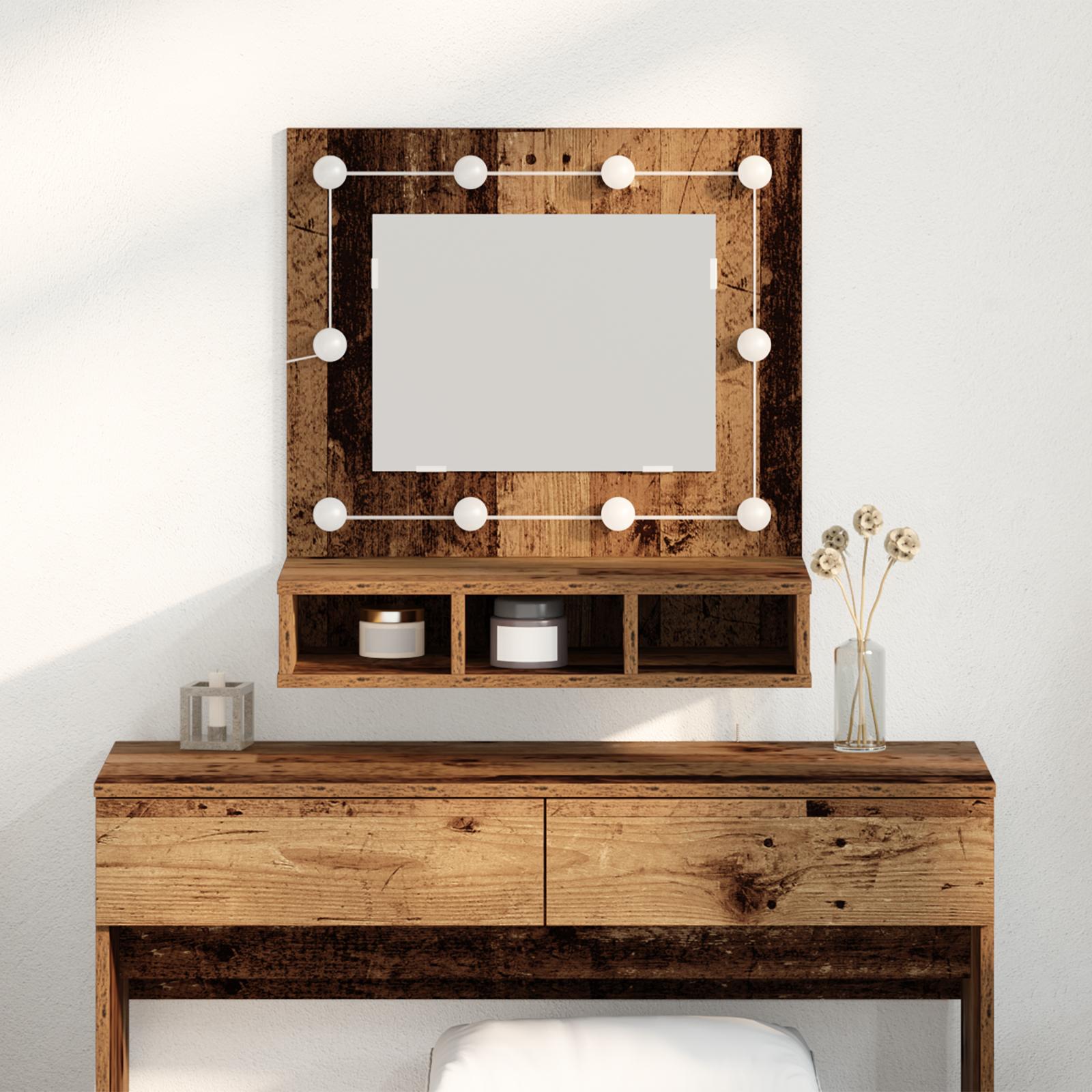Spejle Vintage træ Massivt genbrugstræ 60 x 31,5 x 62 cm Spejl