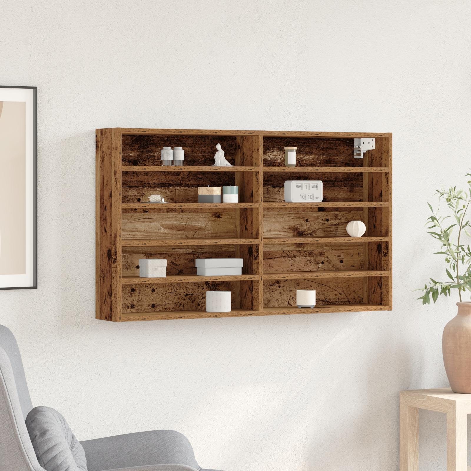 Vitrine Skab Gamle Træ 100x15x58 cm Konstrueret Træ