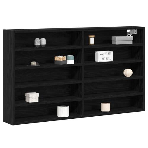 Vitrine Skab Sort Eg 100x15x58 cm Konstrueret Træ