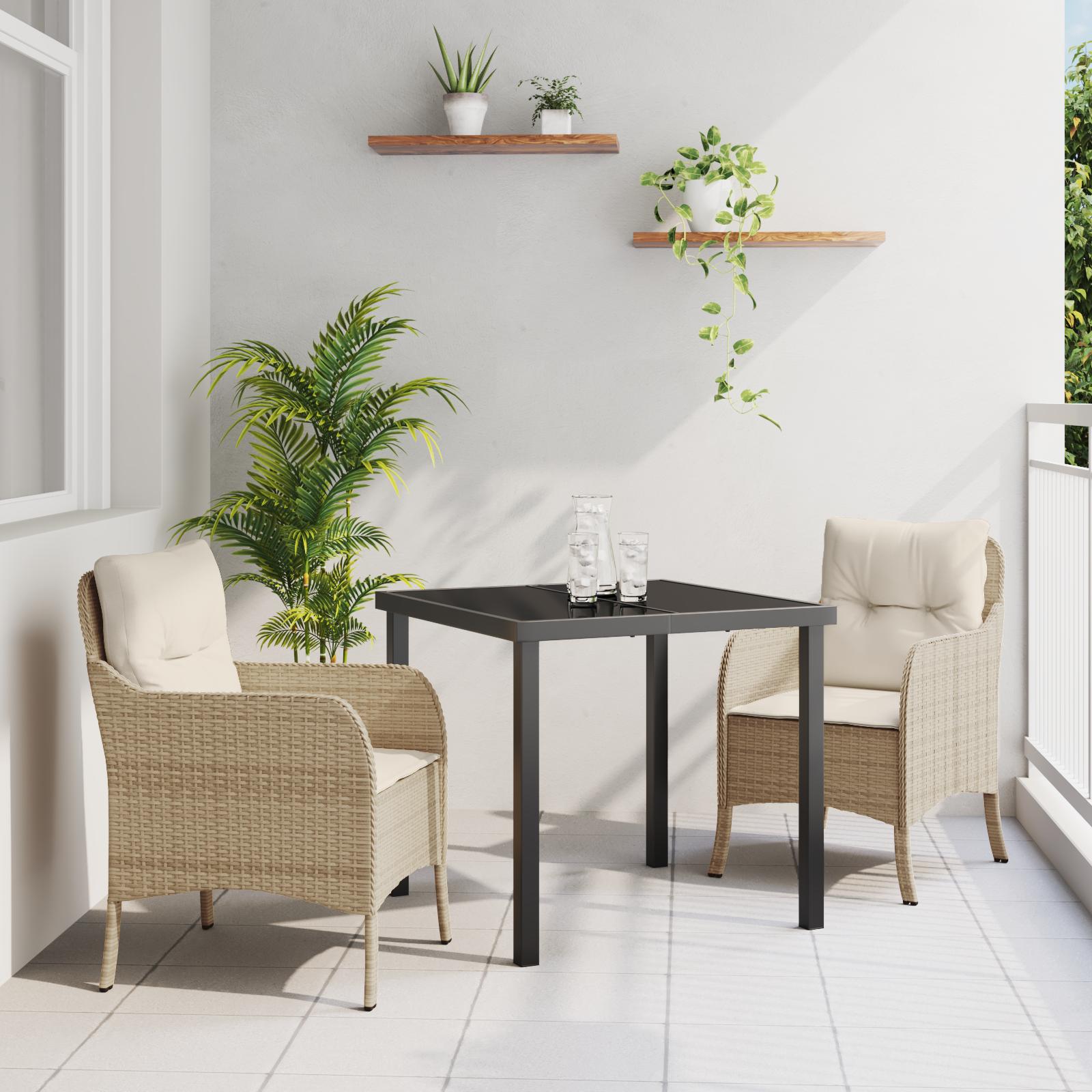 Have Spisebordssæt med pude 3 stk Beige Poly rattan