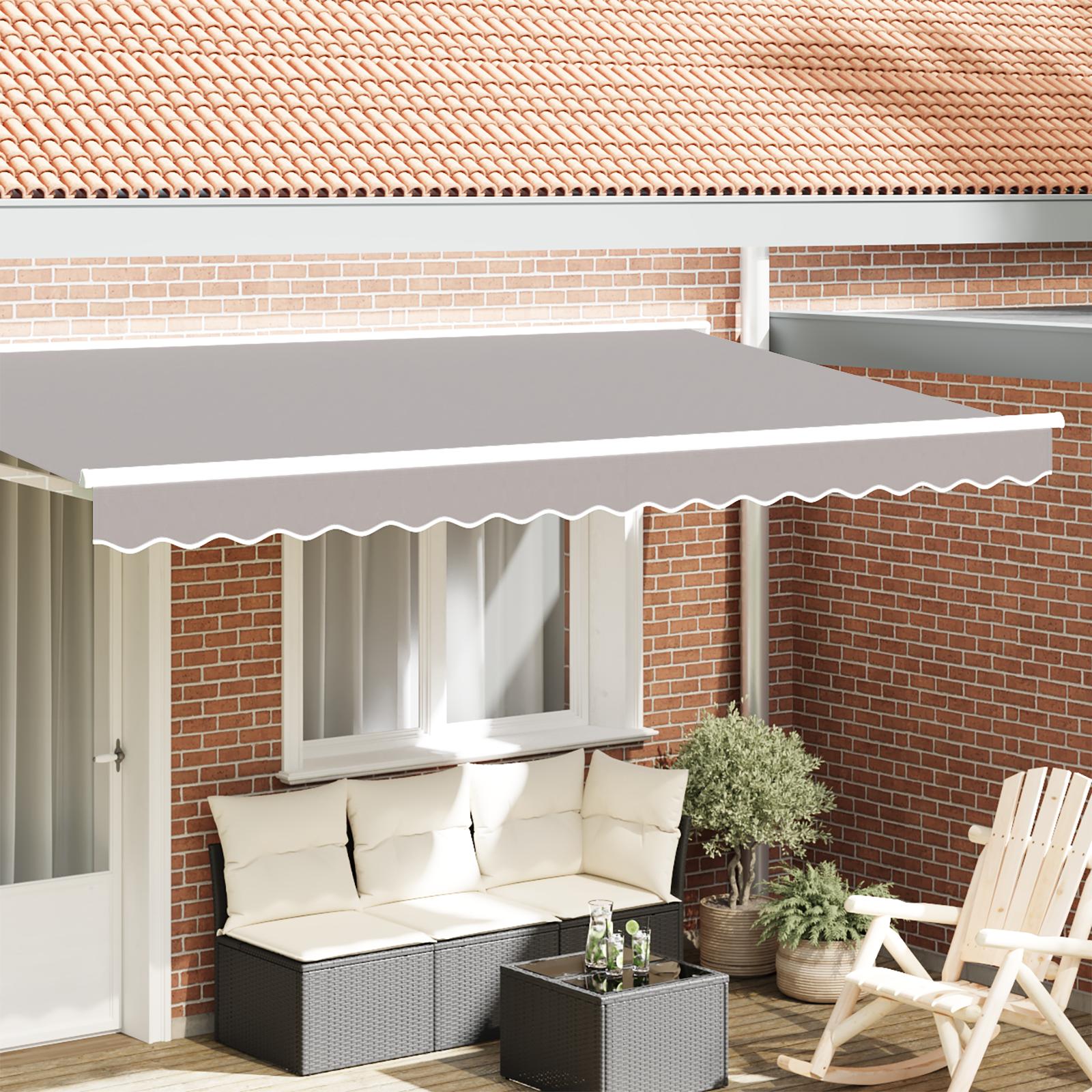 Markise Bølge Lysegrå 3.8 x 0.2 m Kanvas