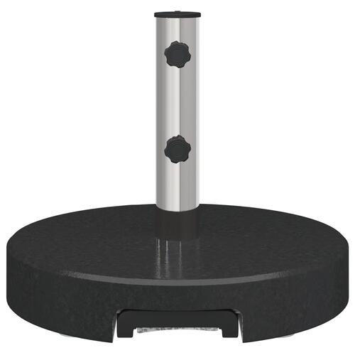 Hjulparasolfod med håndtag Sort Granit 29 kg Rund