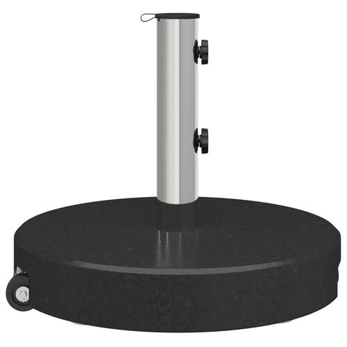 Hjulparasolfod med håndtag Sort Granit 29 kg Rund