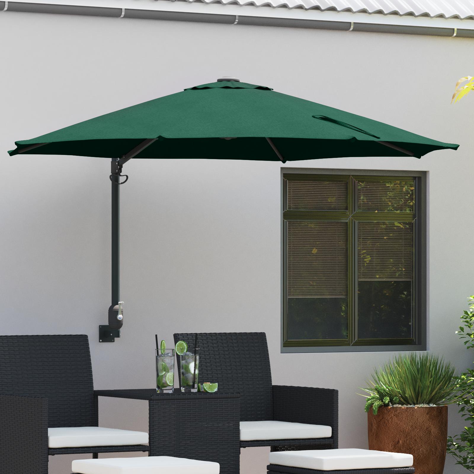 Stor Grøn Terrasseparasol Metal Polyester Stor Kan Vippes