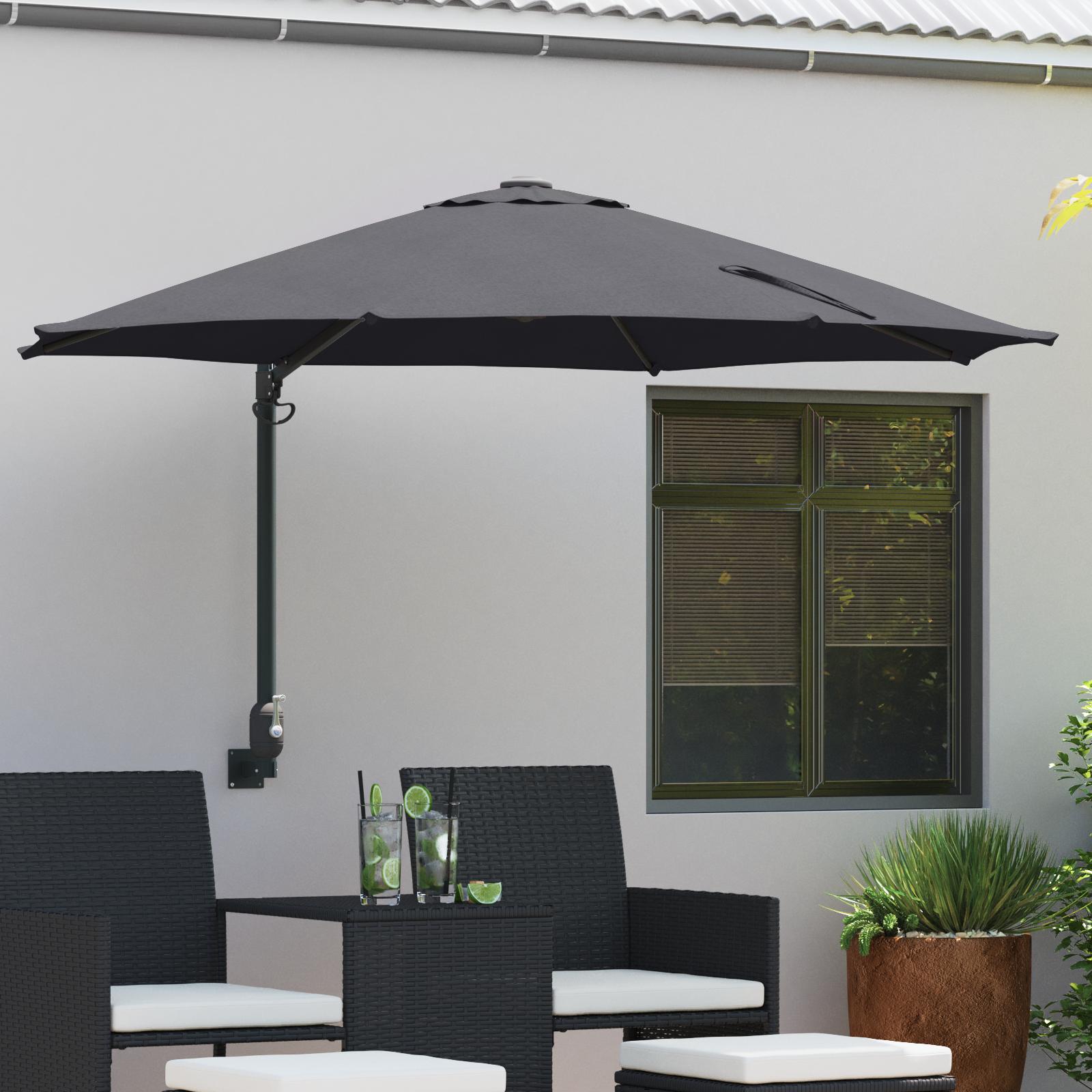 Haveparasol Anthracit og sort 248 x 248 x 148 cm Polyester og Stål