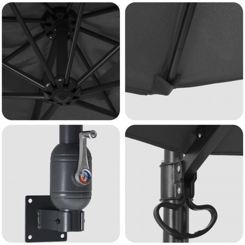 Patio parasol Antracit Pulverlakeret stål, Polyester Stor