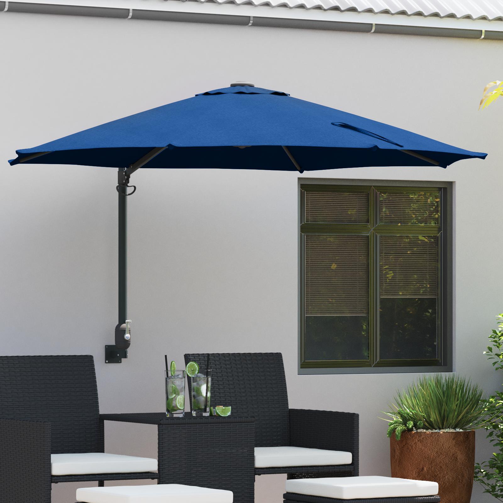 Haveparasol Blå og Sort 248 x 248 x 148 cm Polyester og Stål