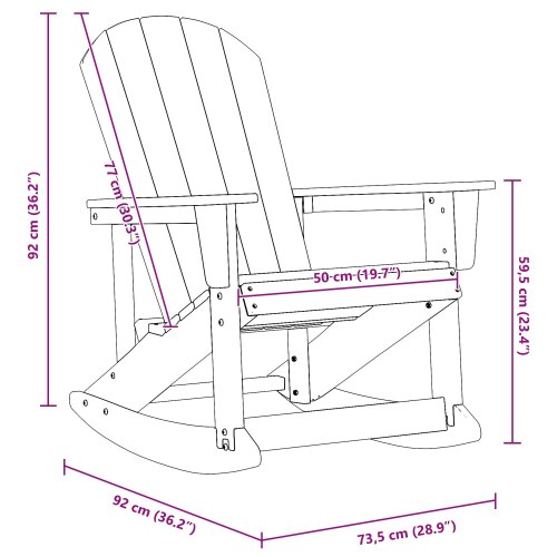 Adirondack Gyngestol Hvid 73.5x92x90 cm HDPE