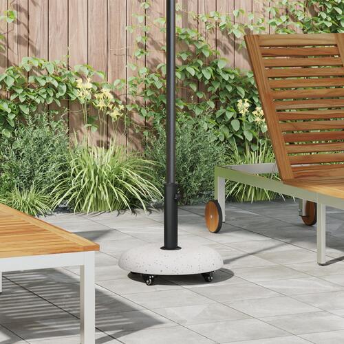 Parasolbase med hjul til 37/42/52/58mm stolper hvid beton