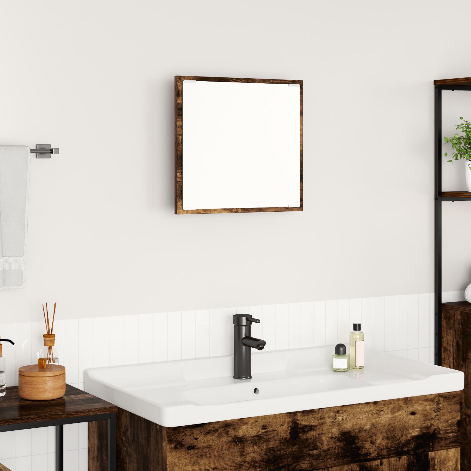 Led Badeværelsesspejl Røget Eg 40x8.5x37 Cm Ingeniørtræ