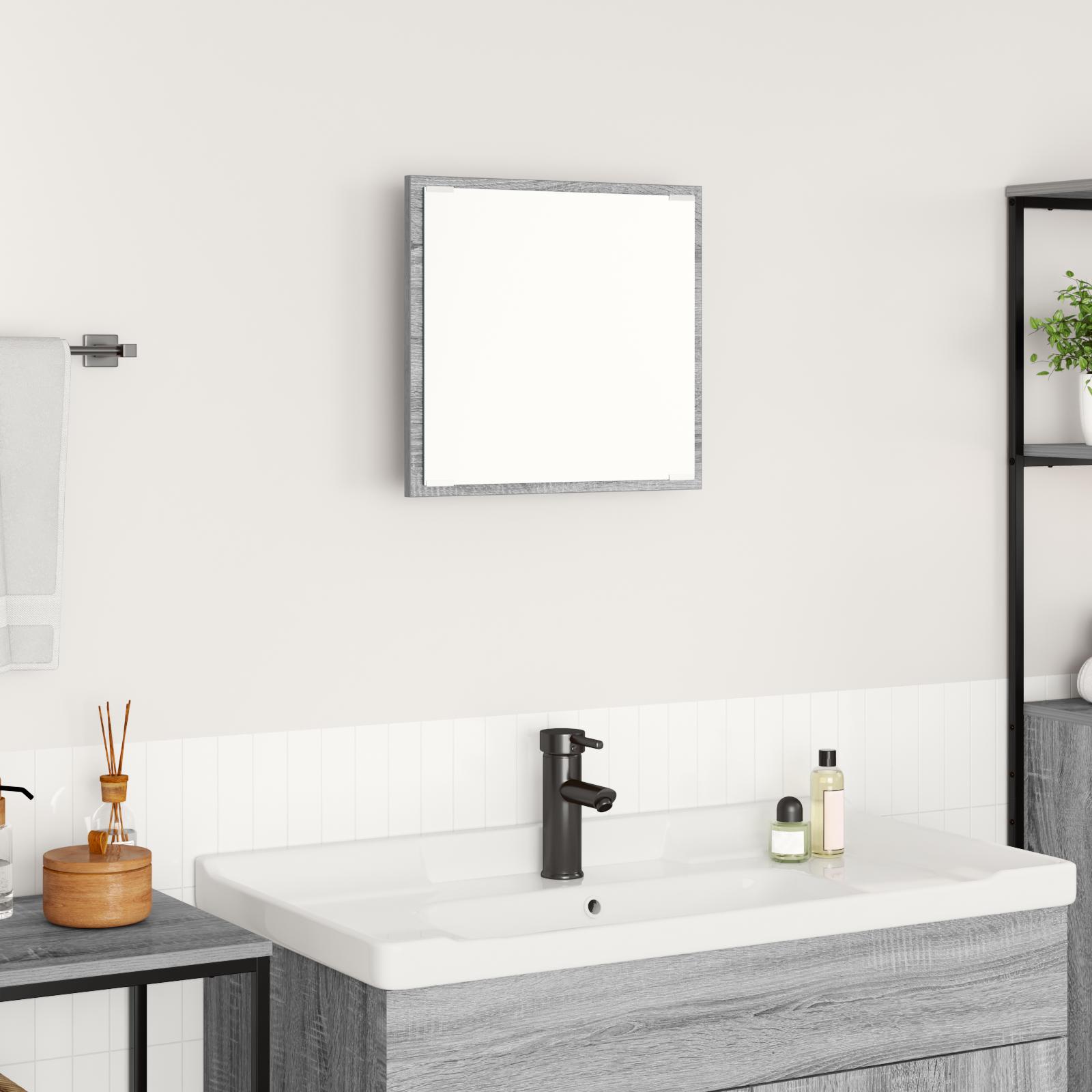 Led Badeværelsesspejl Grå Sonoma 40x8.5x37 Cm Ingeniørtræ