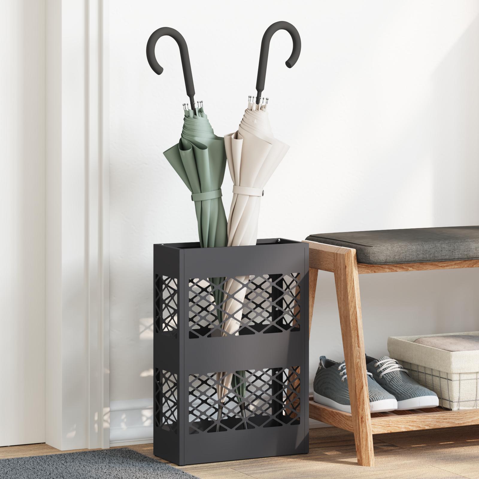 Parasolfod 28 X 12 X 41 Cm Stål - Sort / Kryds mønster